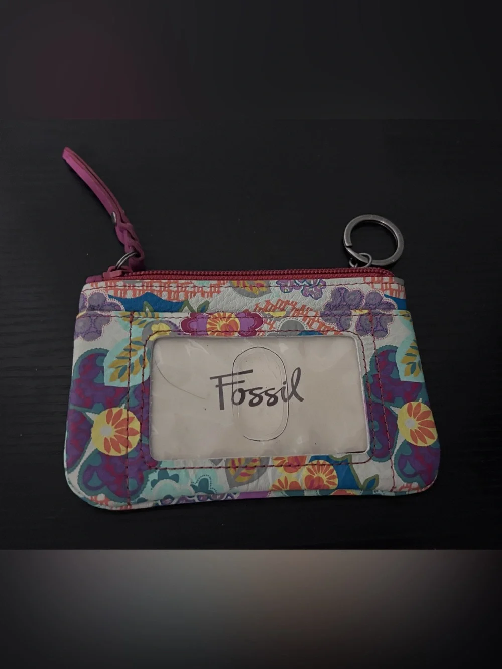 Fossil Floral Print Zippered Coin Pouch/Card Holder